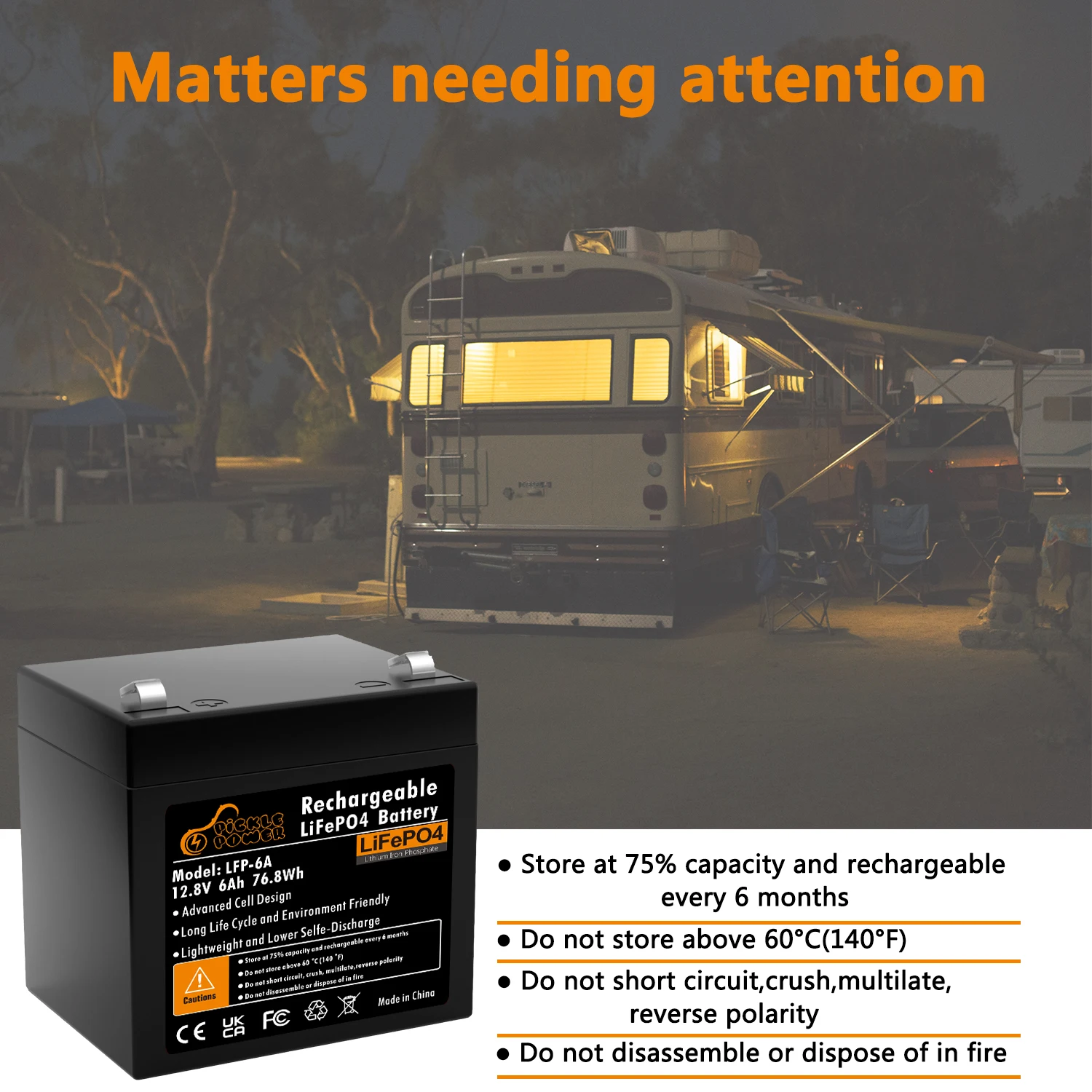 Pickle Power 12V Lithium Battery,LiFePo4 Deep Cycle Battery for Bike Scooters,Fios, Fish Finder, Kid Scooters, Toys