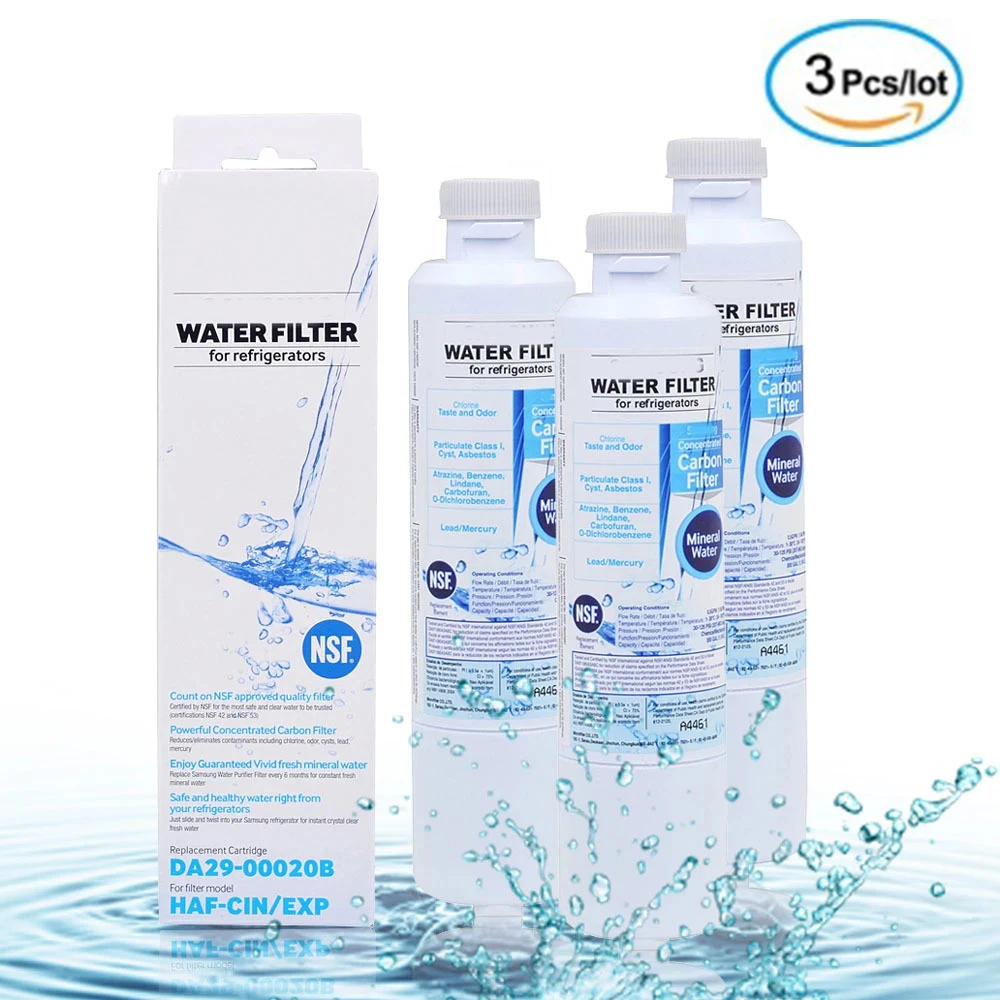 Refrigerator water filter, Samsung HAF-CIN / EXP alternative, DA29-00020B, DA29-00020A, 3 pieces