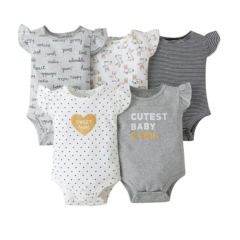 

Newborn Infant Baby boy girl bodysuits Soft Cotton Quality Ropa De Bebe Baby clothing Jumpsuit 3/6M-24M 5 PCS/Lot