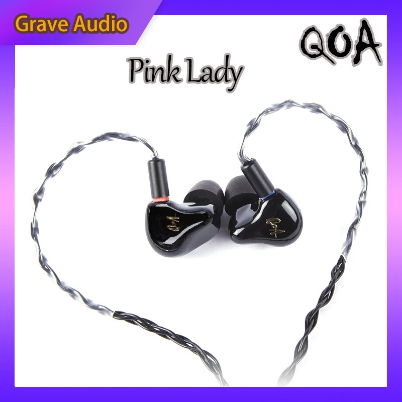 QOA Pink Lady 2BA + 1DD سماعة أذن هجينة داخل الأذن HIFI DJ مراقب سماعات أذن مع كابل قابل للفصل 2Pin