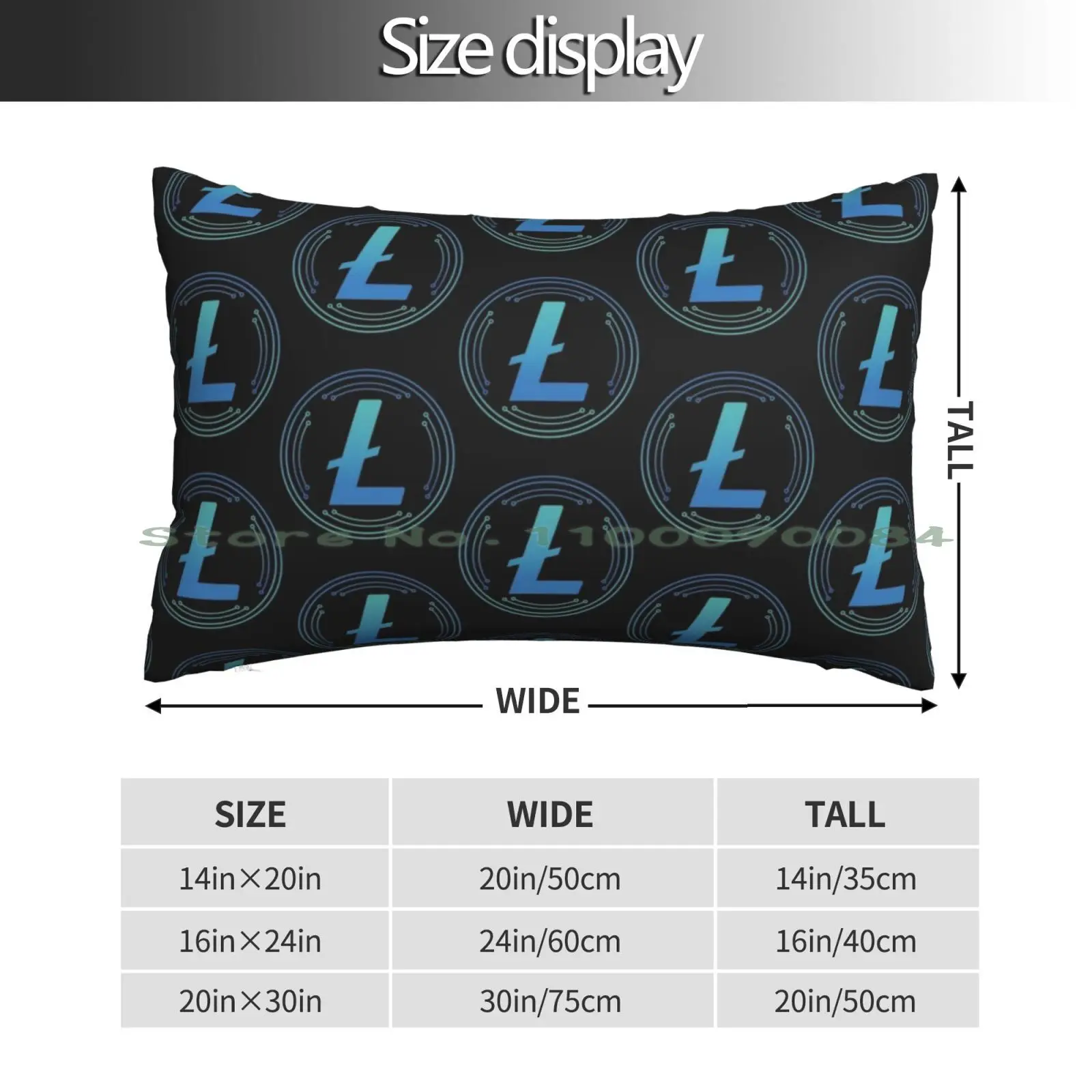 Litecoin Crypto Digital Money Pillow Case 20x30 50*75 Sofa Bedroom Video Game Jill Valentine Claire Redfield Chris Redfield