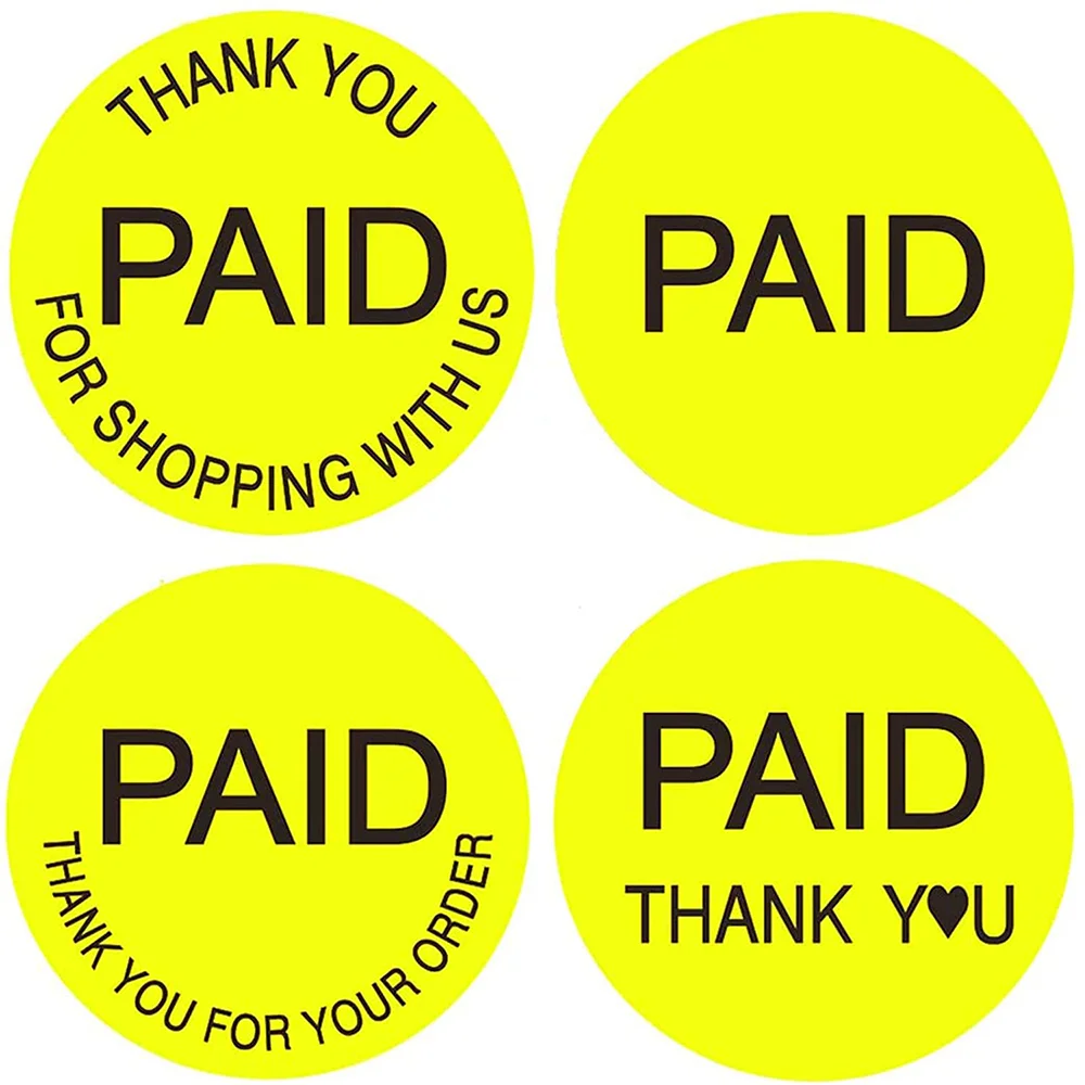 

Paid Stickers"Thank You for Shopping with US " 1.5 Inch 80 Pcs"Thank You for Your Order"Round Retail Price Labels