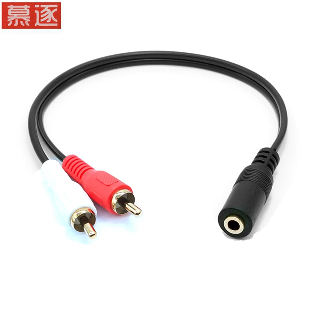 Adaptador de Audio estéreo Kabel AUX Weibliche Zu Mini Jack Zu mänlichen 2 RCA Stecker Y adaptador 3,5, divisor estéreo Ste, 1/8mm