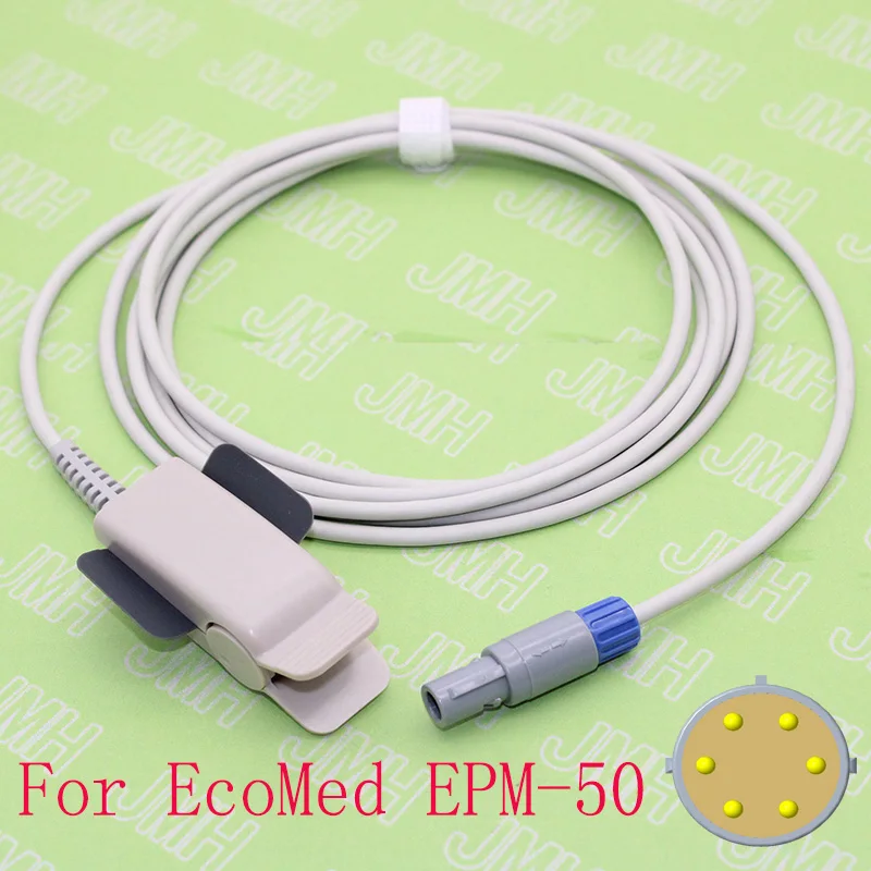 

Compatible Ecomed EPM-50 Pulse Oximeter monitor the Adult/Pediatric/Neonate spo2 sensor,6pin redel plug,3m finger probe cable.