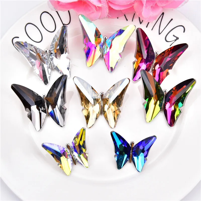 Princess Shoes Patches Butterfly Buckle 3D Symphony Crystal Glass Diamond Button DIY Decoration Dress Brooch Wedding Accessories