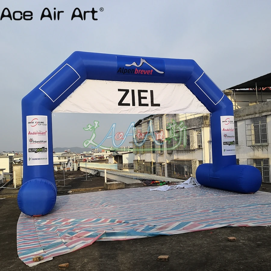 

7.9mWx5.1mH Freely Standing Advertising Archway Inflatable Start Finish Line Arch with Removable Hanging Banners