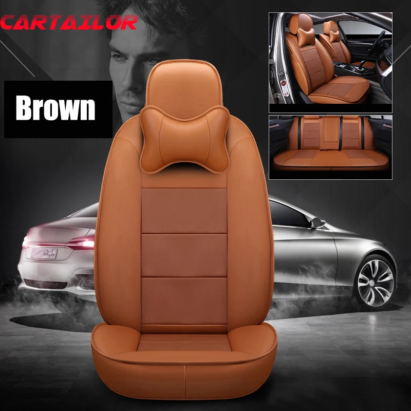 

CARTAILOR Automobiles Seat Covers for Porsche Cayenne 2011-2022 Cowhide & PVC Leather Seats Cushion Covers Interior Accessories