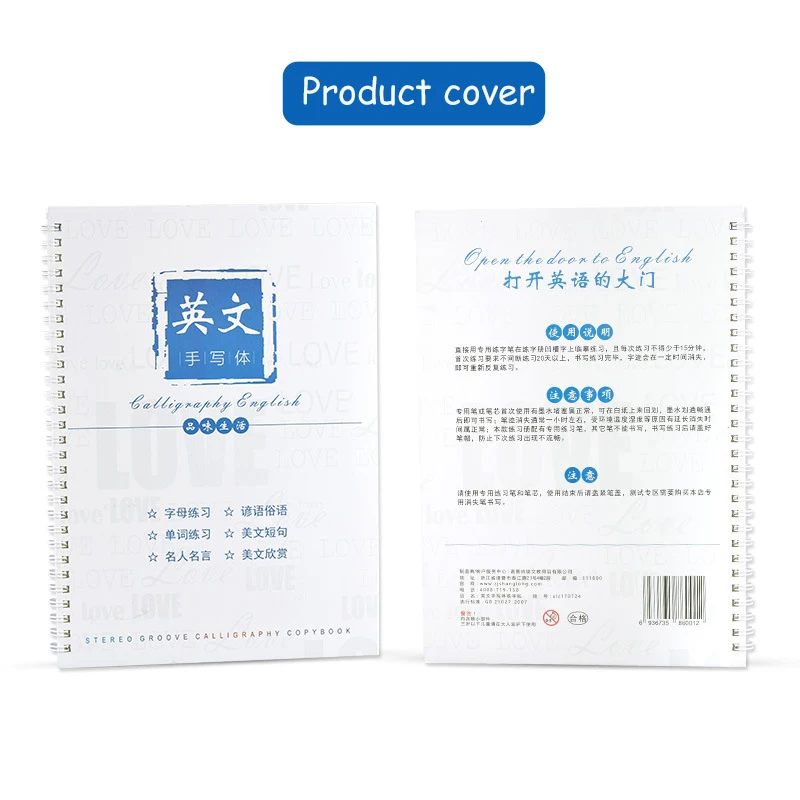 1Pcs Bahasa Inggris Copybook Tangan Menulis Bulat Handgroove Praktek Copy Bahasa Inggris Abjad Kata Huruf Auto Memudar Dapat Digunakan Kembali