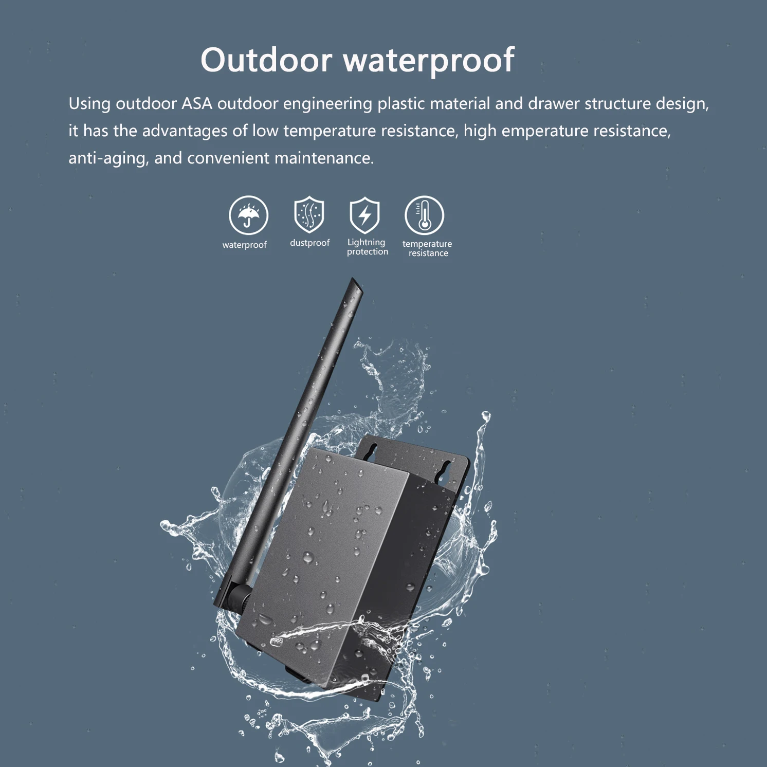 Outdoor 4G LTE Wifi Router SIM Mobile Wireless CPE 5dBi Antenna Wall Mount Waterproof Router for IP Camara up to 15 Devices