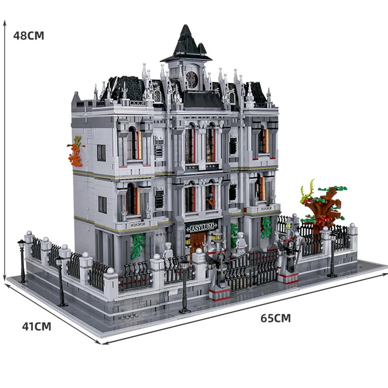 New 18K Arkham Large Asylum Lunatic Hospital Sanctum Sanctorum Building Blocks Bricks City Street Toys for Kids Christmas Gifts