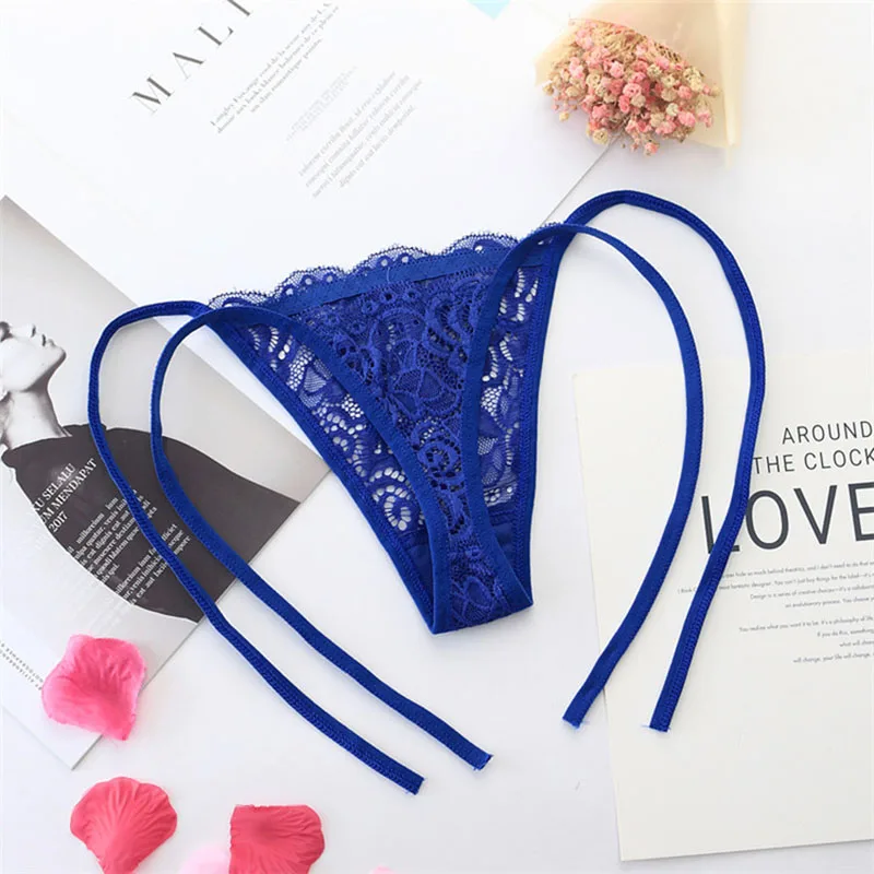 CP054 10PCS/LOT New Style Summer Knickers Women Panties Transparent Lace G String Adjustable Bandage Sexy Lingerie Thong T-back