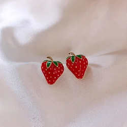 Boucles d'oreilles en argent S925 avec fouet pour fille, petit filet Harvey, boucles d'oreilles sauvages rouges, cadeau d'anniversaire pour étudiant, accessoires mignons, boucles d'oreilles en cristal