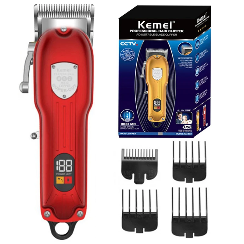 Kemei 802 Professional Hair Clipper Adjustable Hair Trimmer For Men Barber Shop Electric Beard Haircut Machine Rechargeable