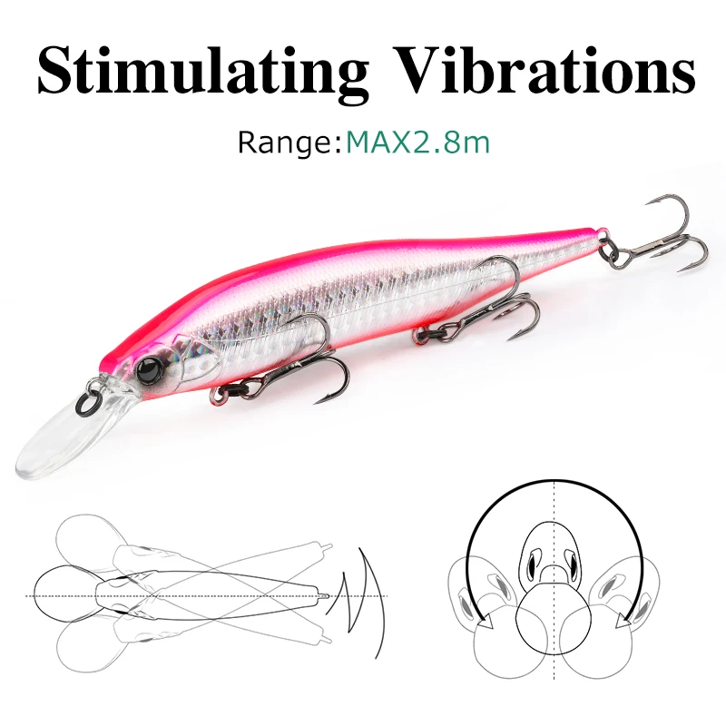 TSURINOYA 115mm 17.2g 115SP  Suspending Minnow Tungsten Weight System Fishing Lure AURORA Pike Bass Jerkbait Hard Bait