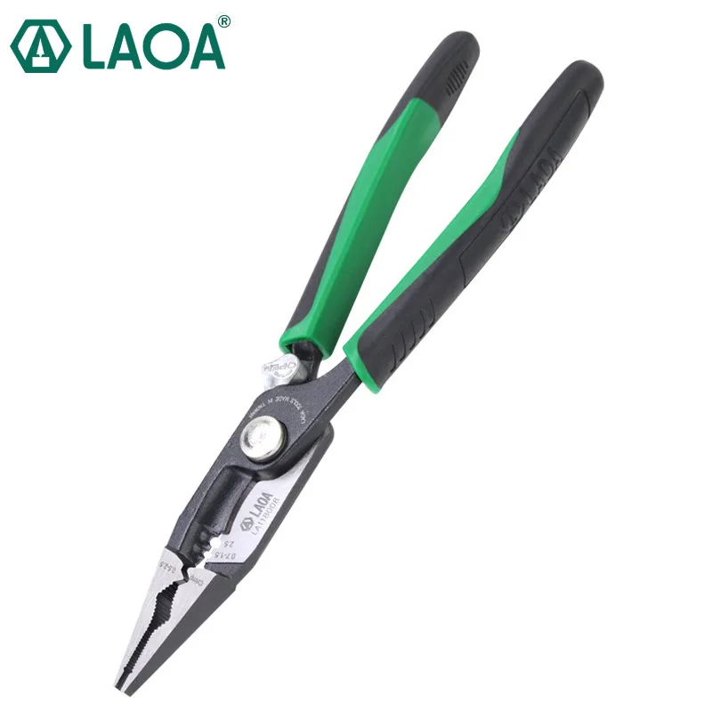 

LAOA 8 inch Crimping Tools Multitool Needle-nose Pliers Nippers Cable Wire Stripper Aalicate Long Nose Pliers With Lock Functio