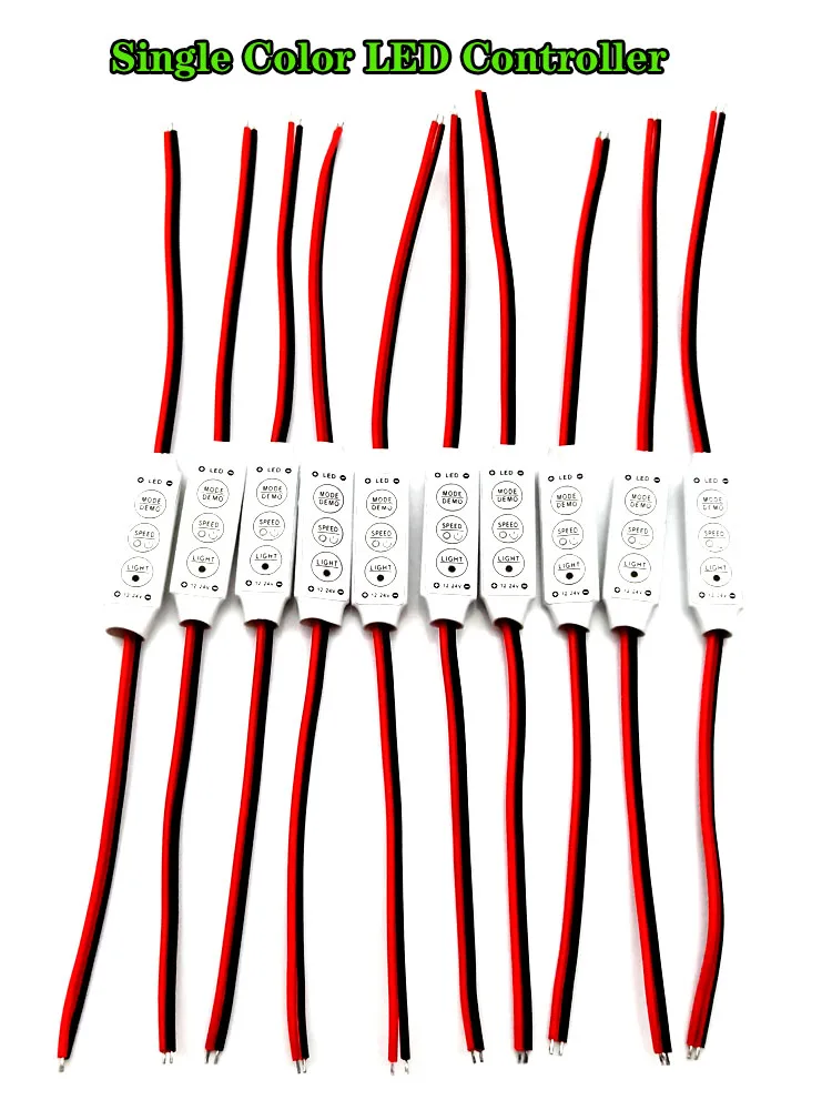 NEW 12V Mini 3 Keys Single Color LED Controller Brightness Dimmer for Led 3528 5050 Strip Light