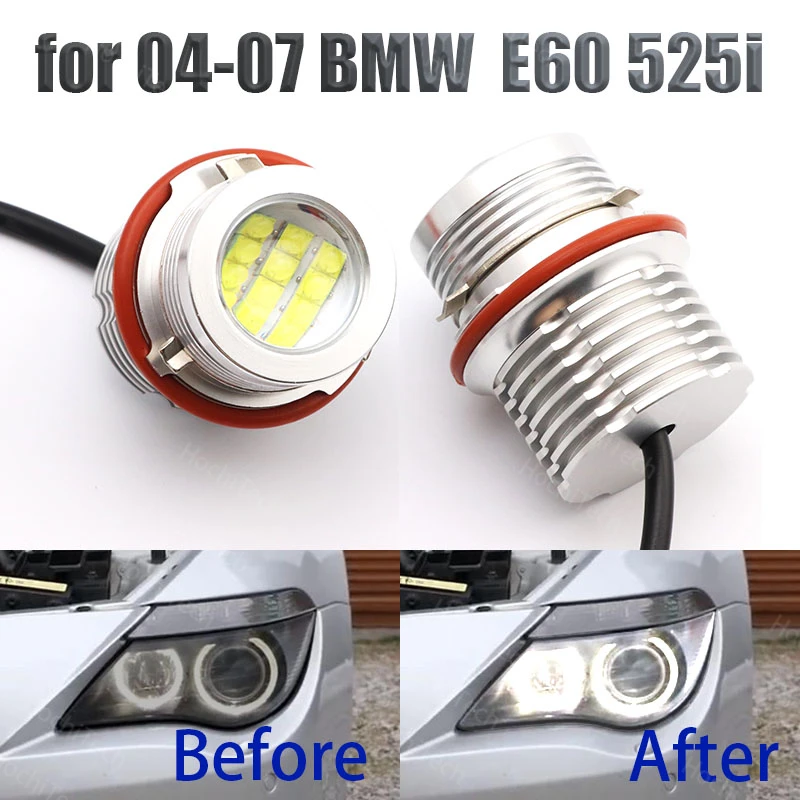 120W for 2004-207 BMW 5-series E60 525i 525xi 530i 545i LED Angel Eyes Ring Marker Light Bulbs White 6000K Car Accessories