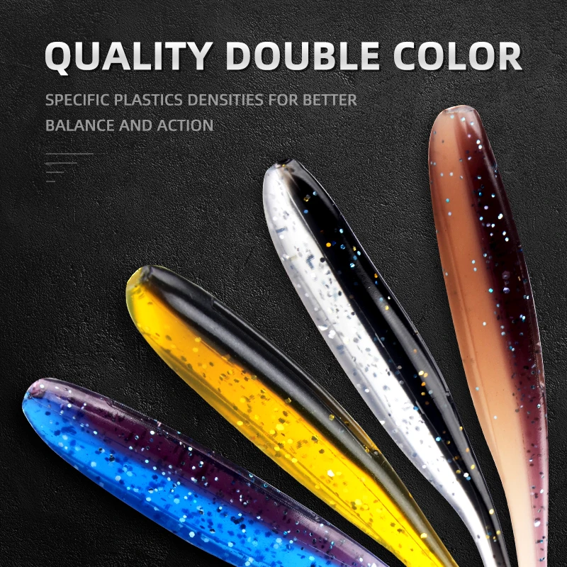 Meredith 5-13cm Wobblers Fishing Lures Easy Shiner Swimbaits Silicone Soft Bait Double Color Carp Artificial Soft Lure