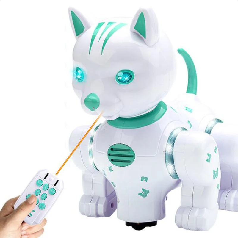 Remote Control Intelligent Robot Cat Infrared Remote Control Music Lighting Voice Pet Touch Dazzling Dance Children\'s Puzzle Toy