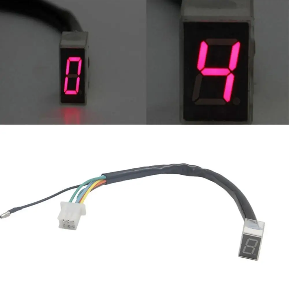 Universal Motorcycle LED Digital Gear Indicator Display Scooter 0-5 Level Shift Lever Sensor Speed Gear Display Indicator