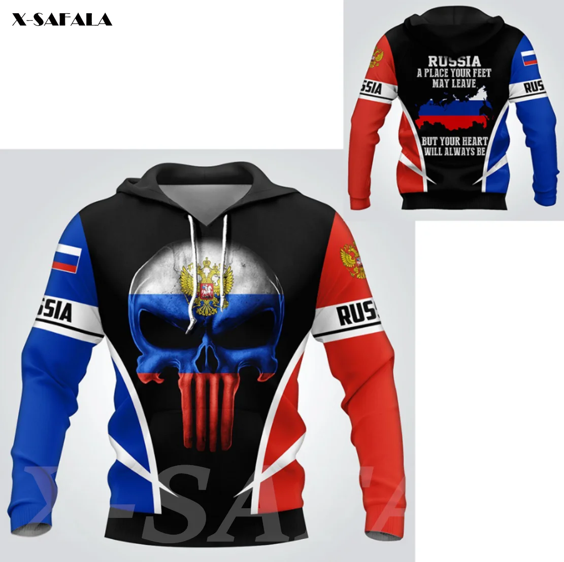 

Russia National Emblem Skull Flag 3D Print Zipper Hoodie Men Pullover Sweatshirt Hooded Jersey Tracksuits Outwear