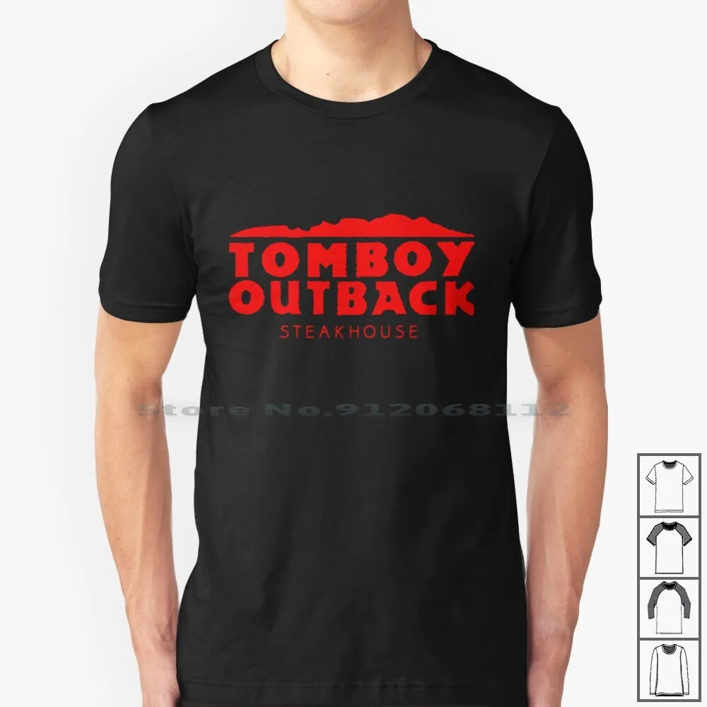 Outback 100% Cotton T Shirt Femboy Hooters Goth Ihop Lgbt Funny Parody Femboi Milf Dennys Restaurant Crossdressers