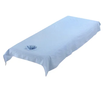 Image Professional Cotton Acupuncture Massage Table Bed Pad Cover Lined Sheets with Facial Hole