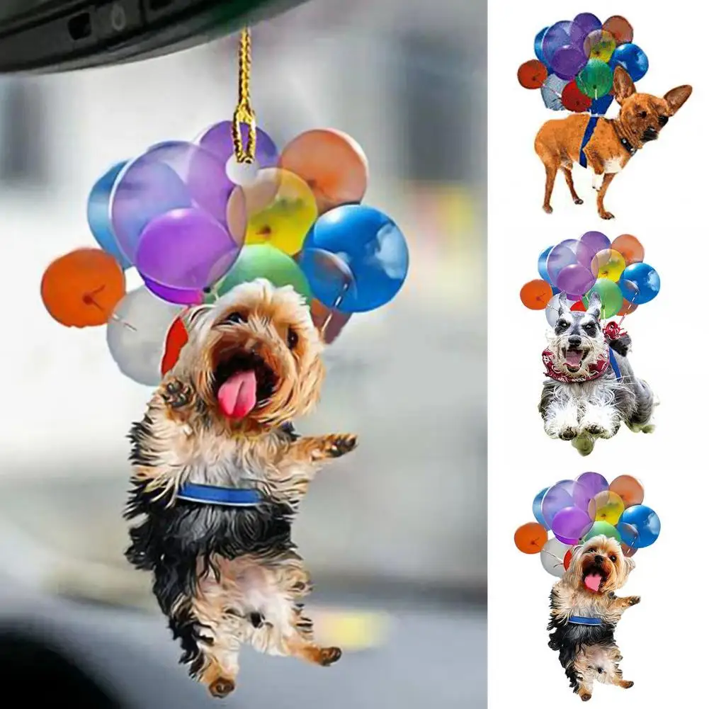 

Happy Puppy Colorful Bubbles Acrylic Car Pendant Hanging Ornament Interior Decor for Vehicle