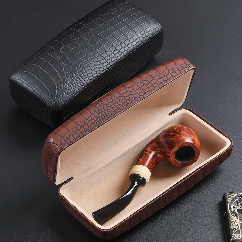 

Anti-pressure Tobacco Pipe Case Travel Portable Leather Tobacco Box Single Smoking Pipes Case Non-slip Pipe Holder Accessories