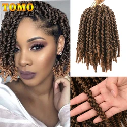 TOMO 8Inch Pre-Twisted Hair Passion Twist Crochet Braids Short Curly Synthetic Spring Twist Braiding Hair Extensions