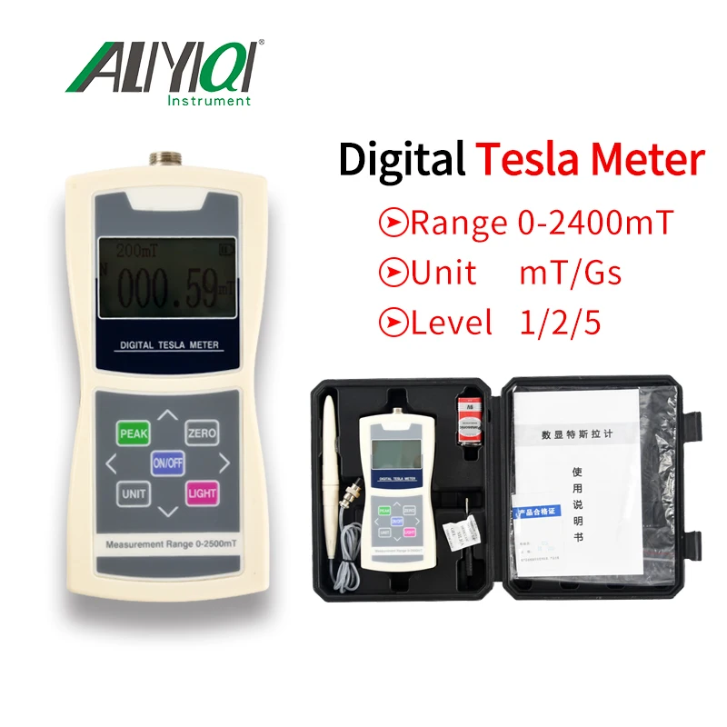 

Digital Tesla Meter Magnetic 1%/2%/5% Accuracy Material Gauss Meter Handheld Permanent Magnet Surface Magnetic Field