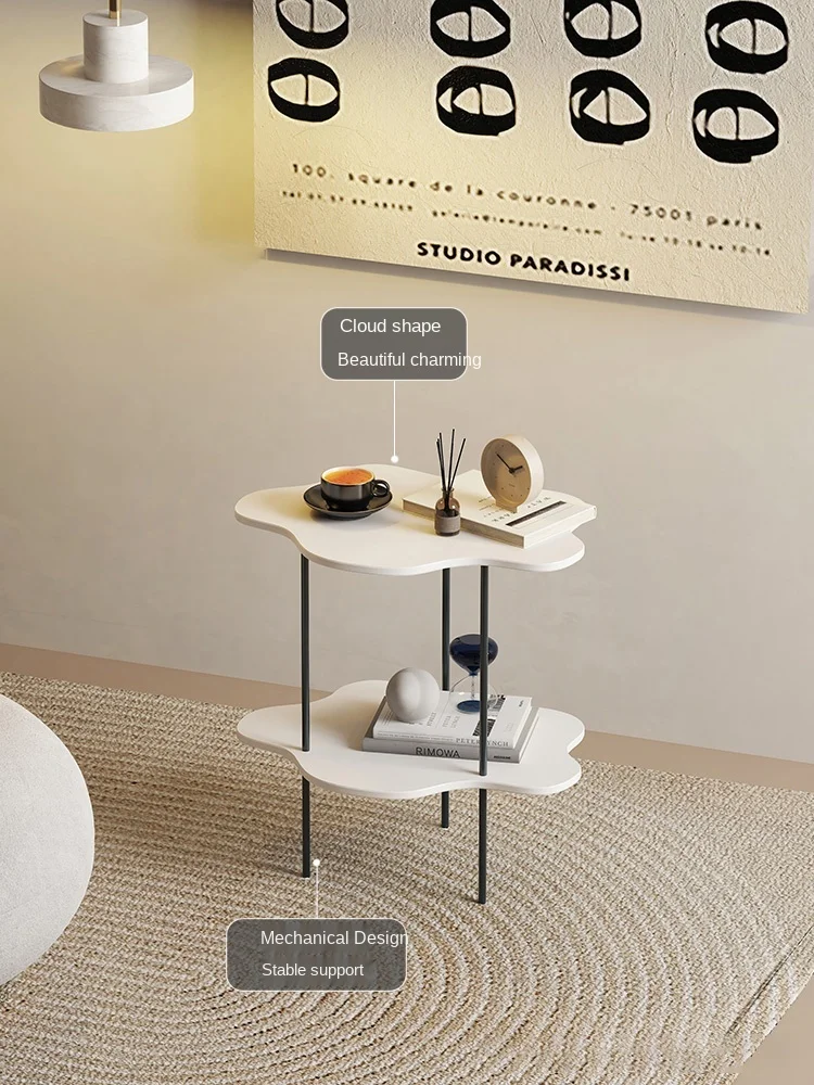 JOYLOVE-mesa de centro pequeña de nube nórdica, mesa auxiliar de sofá con forma especial, mesa de esquina creativa, luz de lujo para el hogar y sala de estar