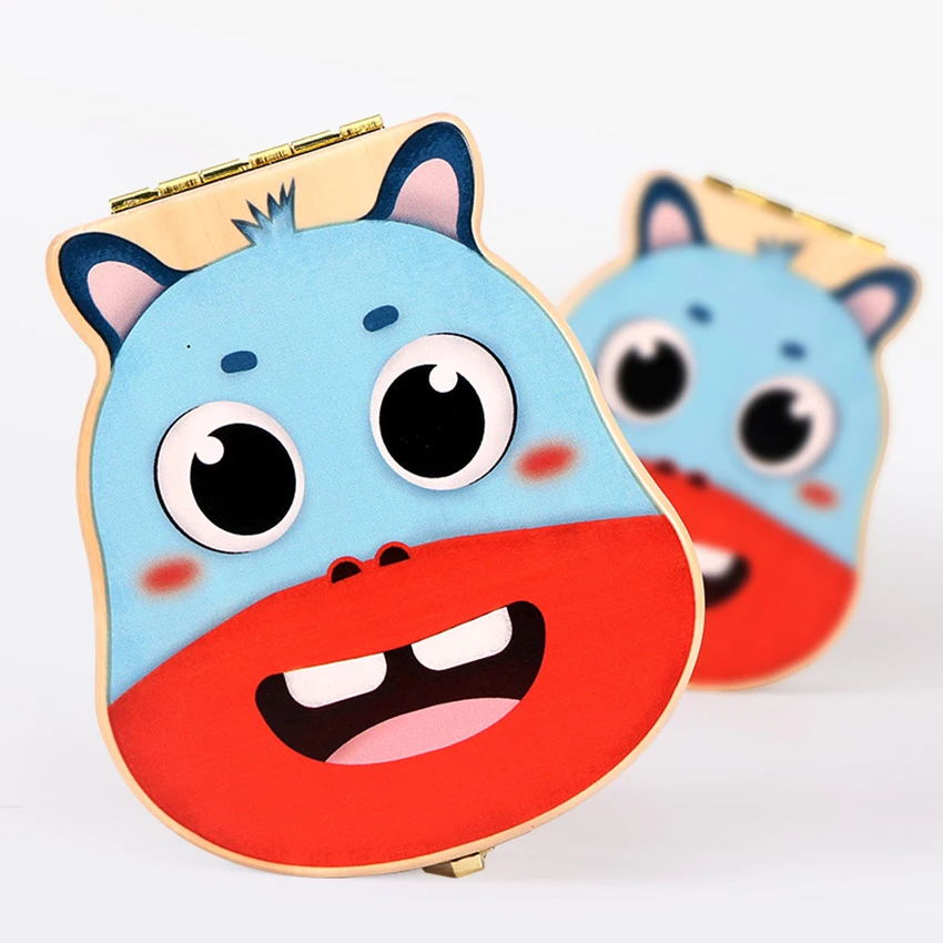 Scatola dei denti del bambino, scatola di ricordo dei denti del bambino della fata di legno, scatola di regalo di immagazzinaggio del supporto del dente della scatola del dente del bambino per i ragazzi delle ragazze