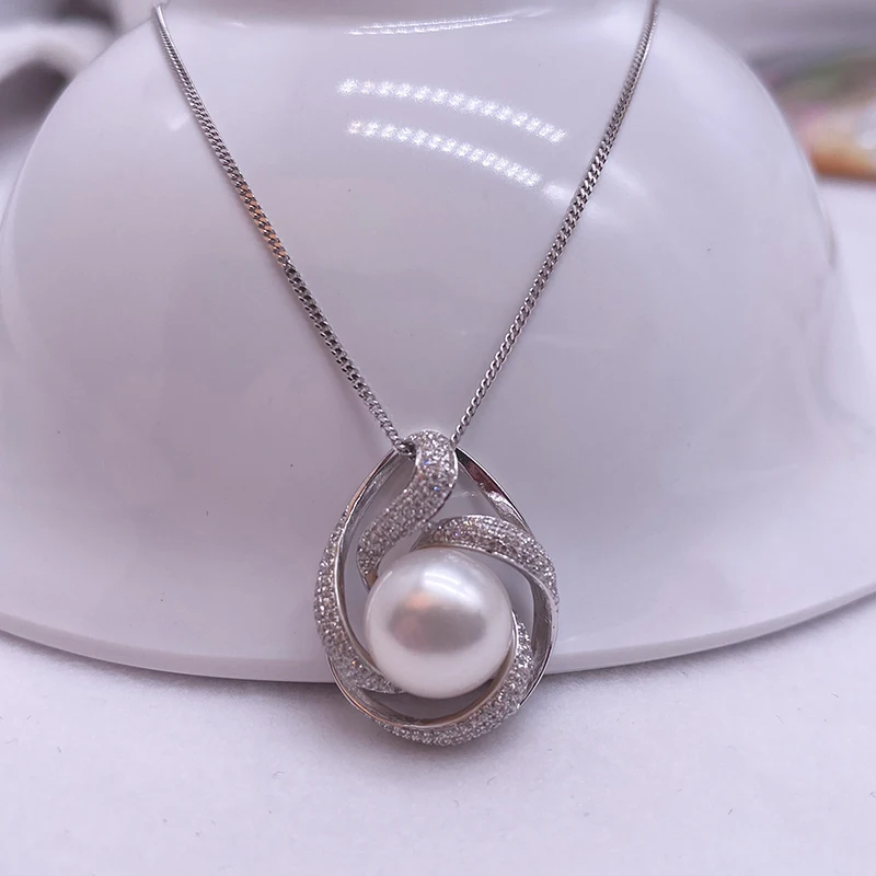 

Sinya Pure silver pendant necklace with 11mm natural pearl high quality fine jewelry for women Mum lover hot sale