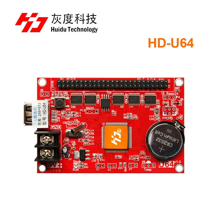 HD2018 Huidu HD-U6A U60 U63 U64 U6BN usb port huidu monochrome ledcontroller support single color p10 led modules