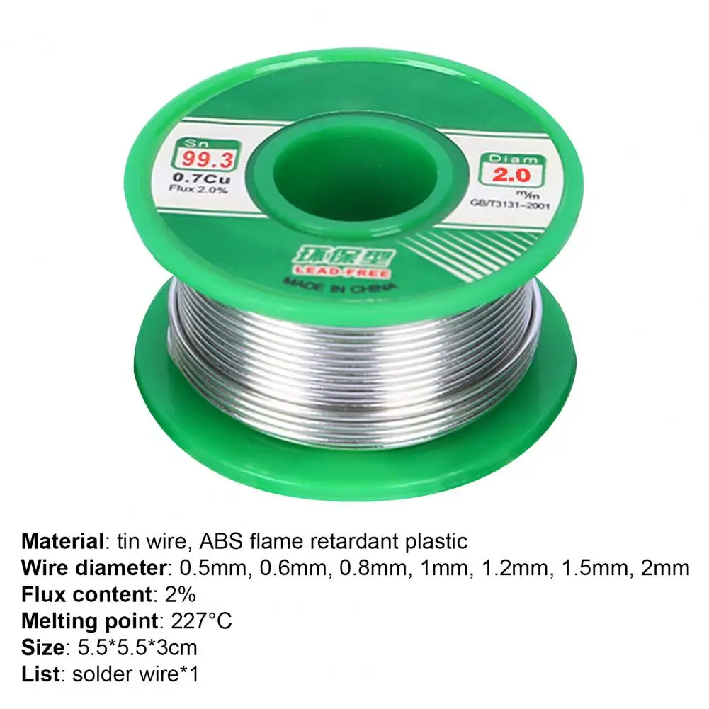 50g 0.5-2mm Solder Tin Wire Eco-friendly Low Melting Point No Clean Needed SN99.3CU0.7 Lead-free Soldering Tin Wire