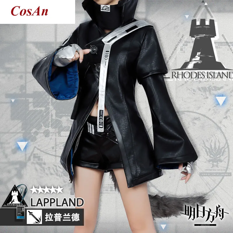 

Hot Game Arknights Lappland Cosplay Costume The High Quality Black Battle Uniform Unisex Party Role Play Clothing Custom-Make