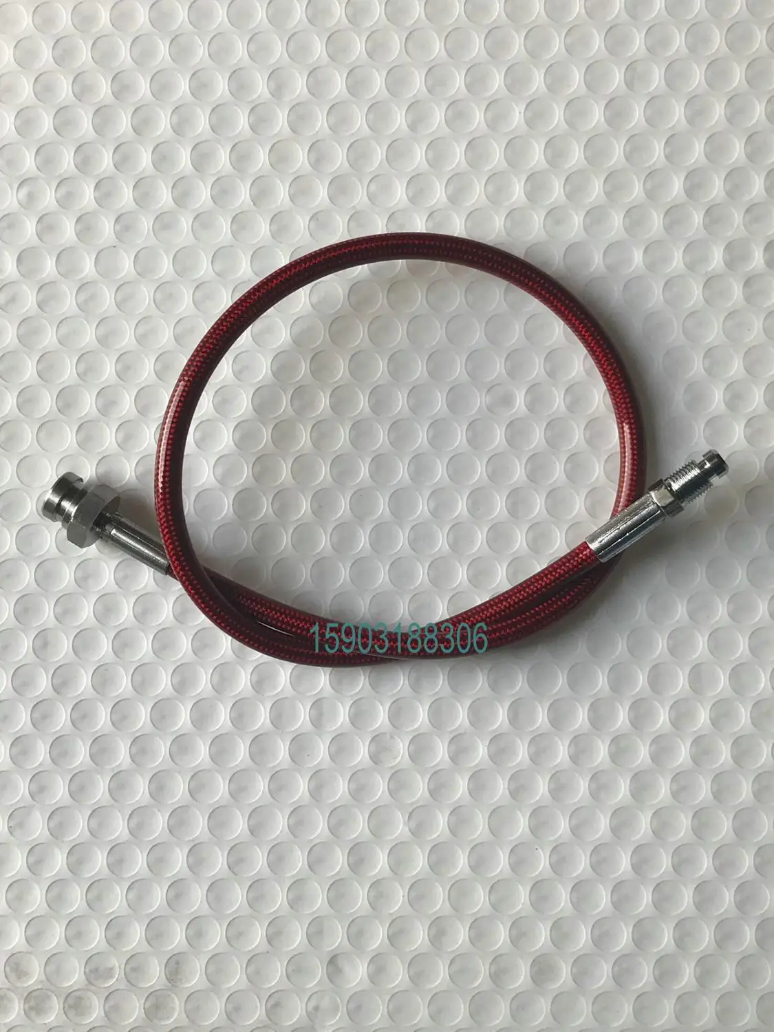 PU Covered Motorcycle Brake Oil Hose Line Stainless Steel Braided PTFE Pipe With Hexagonal Joint And Outer Filament