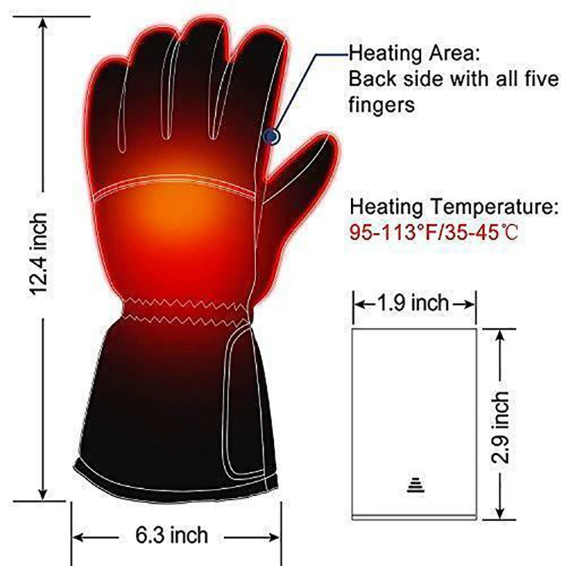 

Outdoor Sports Skiing Motorcycle Mountain Climbing Heated Thermal Gloves Electrothermal Gloves Warm Gloves Battery Type Winter