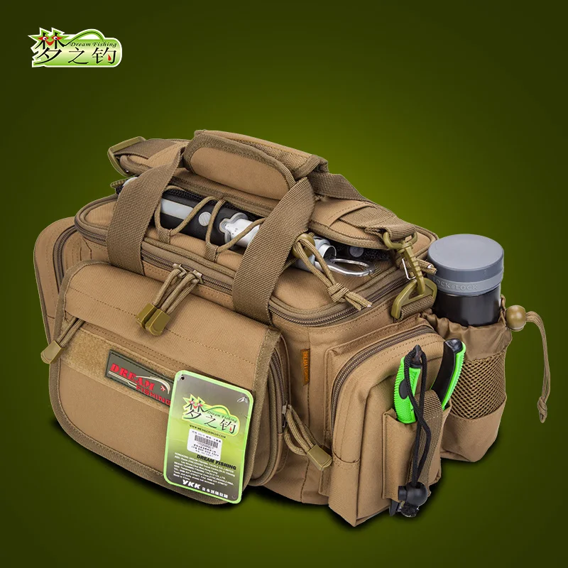 DREAM FISHING Multi-function Fishing Bag 40*23*19cm Super Large Capacity Waterproof 1200D Nylon Fishing Tackle Bag Outdoor