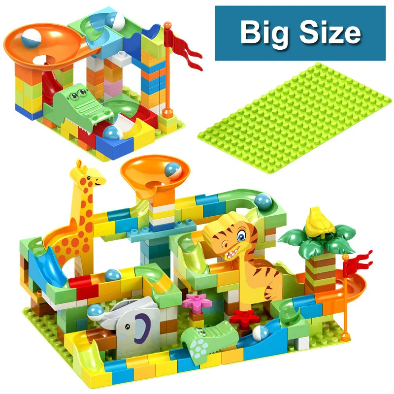 200pcs Marble Race Run Blocks Maze Ball Track Building Blocks Plastic Funnel Slide Assemble DIY Bricks Kids Christmas Gift