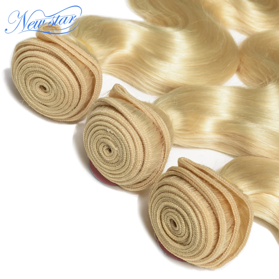 New Star Brazilian 613 Body Wave 3 Bundles Platinum Virgin Hair Weave 100% Intact Cuticle Honey Blonde Human Hair Weaving