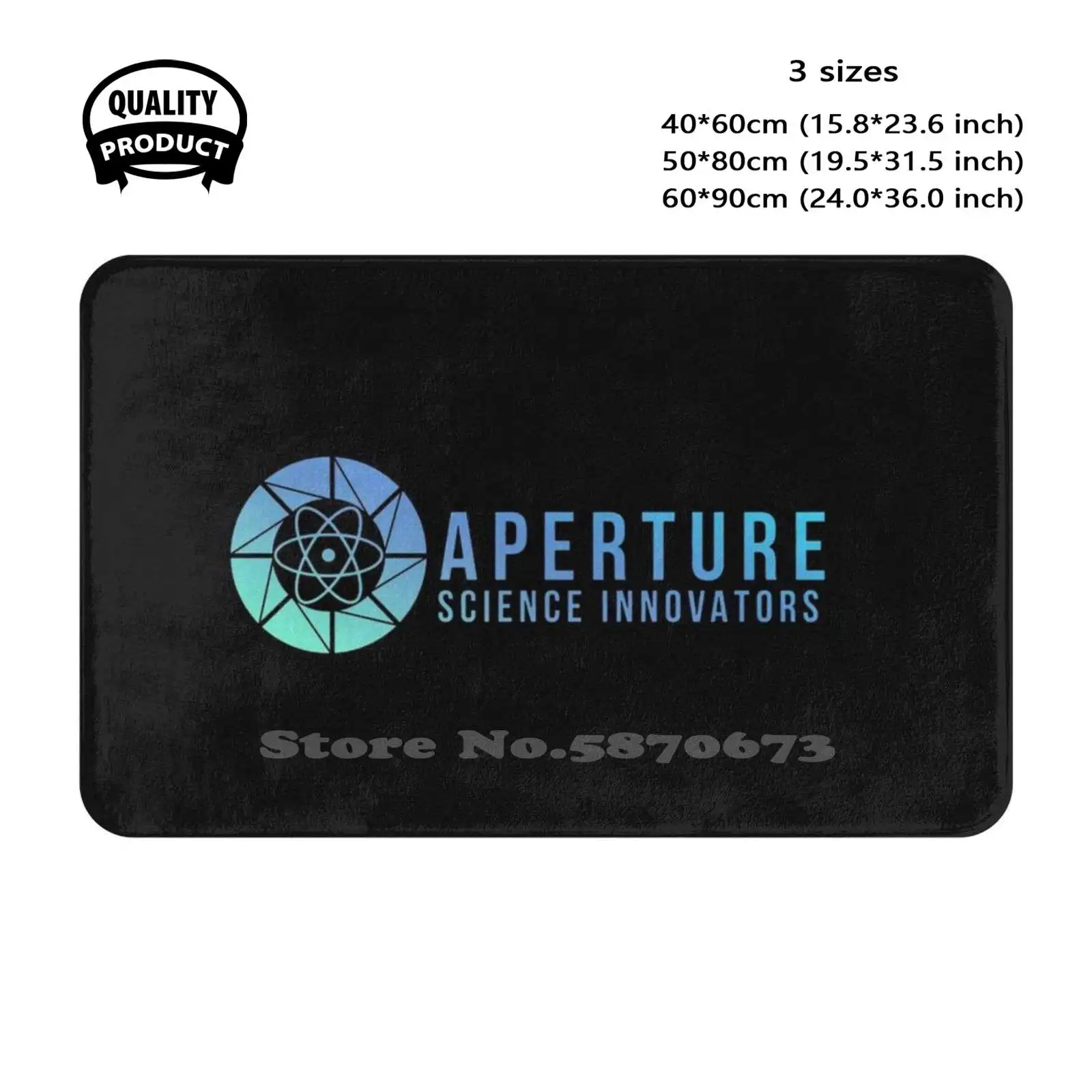 Aperture Logo Soft Cushion Home Carpet Door Mat Car Rug Aperture Science Portal 2 Aperture Valve Glados Gaming Chell Wheatley