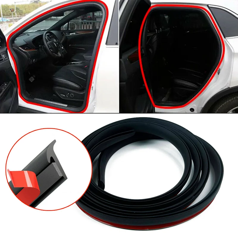 Sello de goma para puerta de coche, burlete inclinado en forma de T, accesorios de sellado de sonido, 5 metros