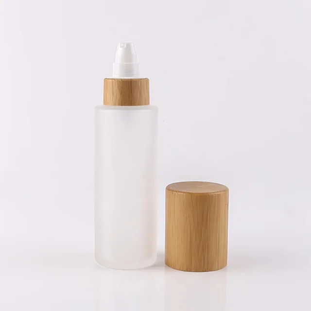 

80pcs 150ml Glass Mist Spray Bottle Lotions Serum Pump Dispenser Container Cosmetics Bottles 5 oz glass pump with Bamboo cover