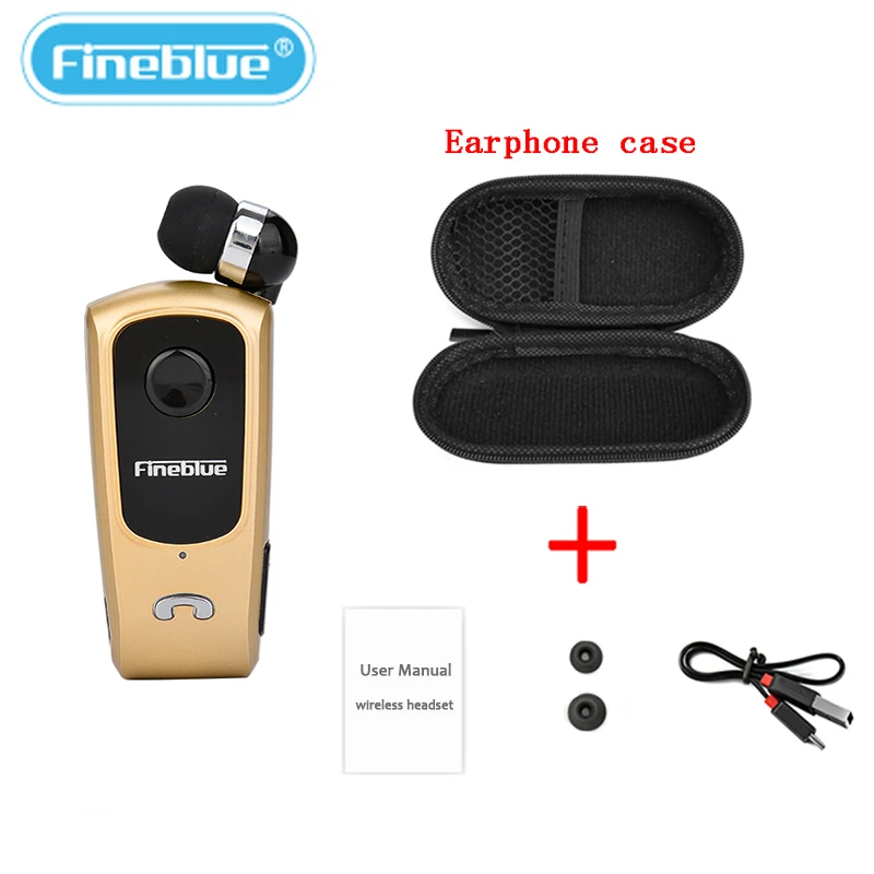 Fineblue F920 Wireless Retractable Portable Mini Bluetooth Headset Calls Remind Vibration Wear Clip Sports Running Earphone