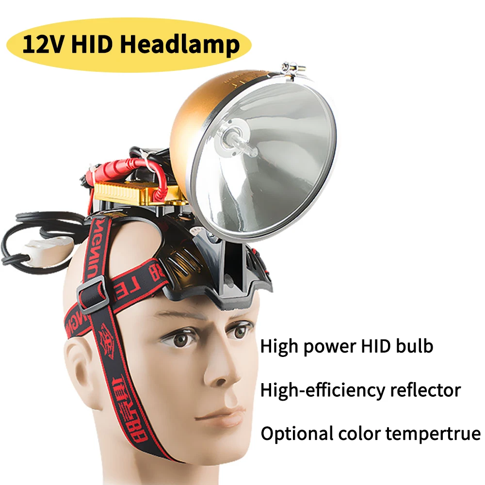 

HID Headlight Xenon Headlamp 12V Searchlight Hunting Fishing Super Bright Waterproof 220w 100w 8000K Flashlight Outdoor Camping