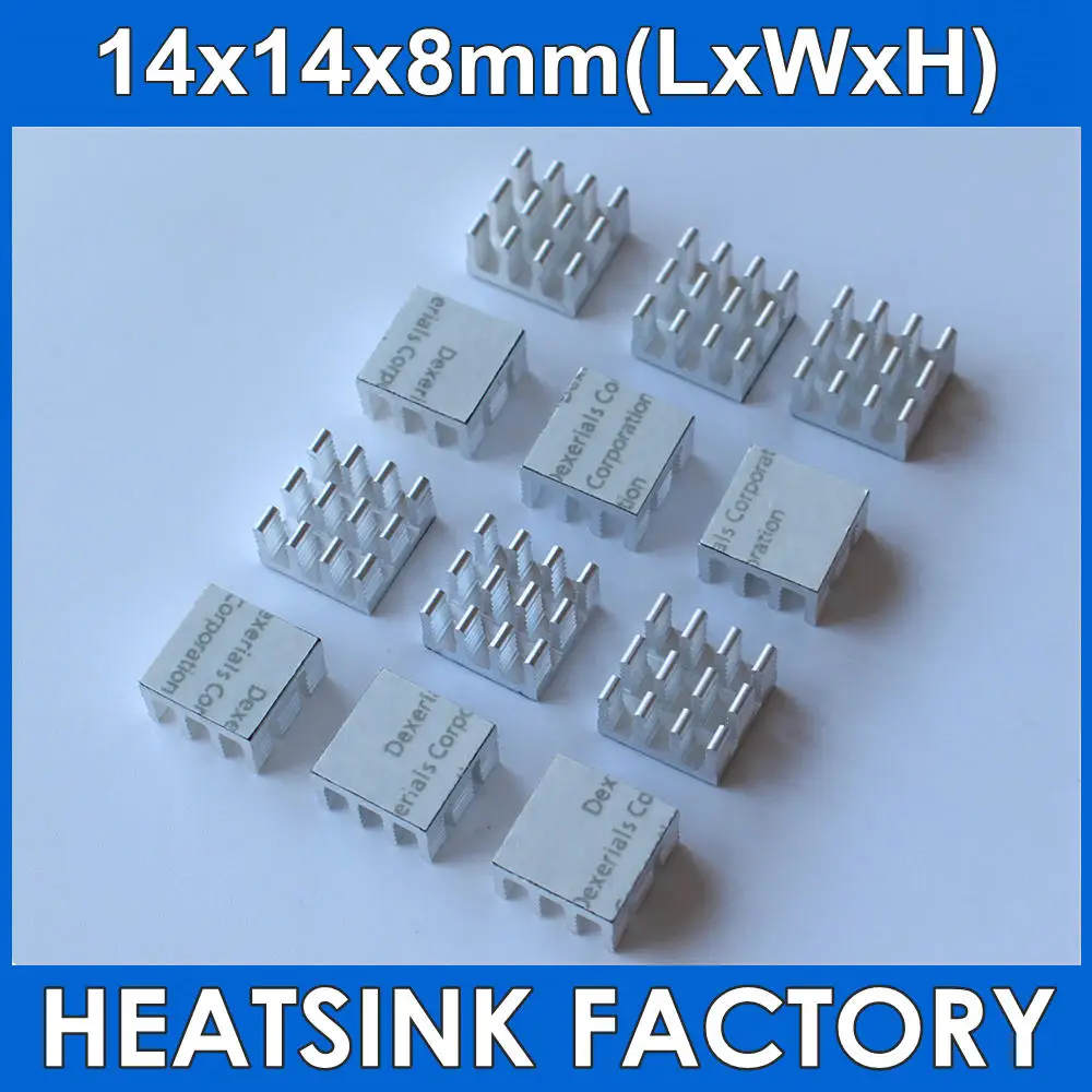 

20Pcs/Lot 14x14x8 mm Aluminum Radiator Heat Sink Extrusion Cooler With Thermal Tape For LM2596 LM2577 LM2576