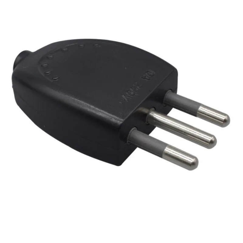 Clavijas de enchufe de alimentación de cableado desmontable, negro y blanco, 10A, 250V, cobre, UE, Italia, Chile, Argentina, se pueden girar 90 grados