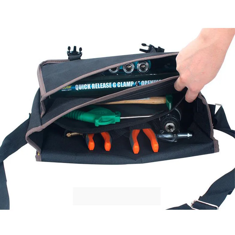 Portable Satchel Belt Kit Multifunction Kit Storage Bag Hardware Electrician Repair Kit Storage Box Double Canvas Bag Tool Bag